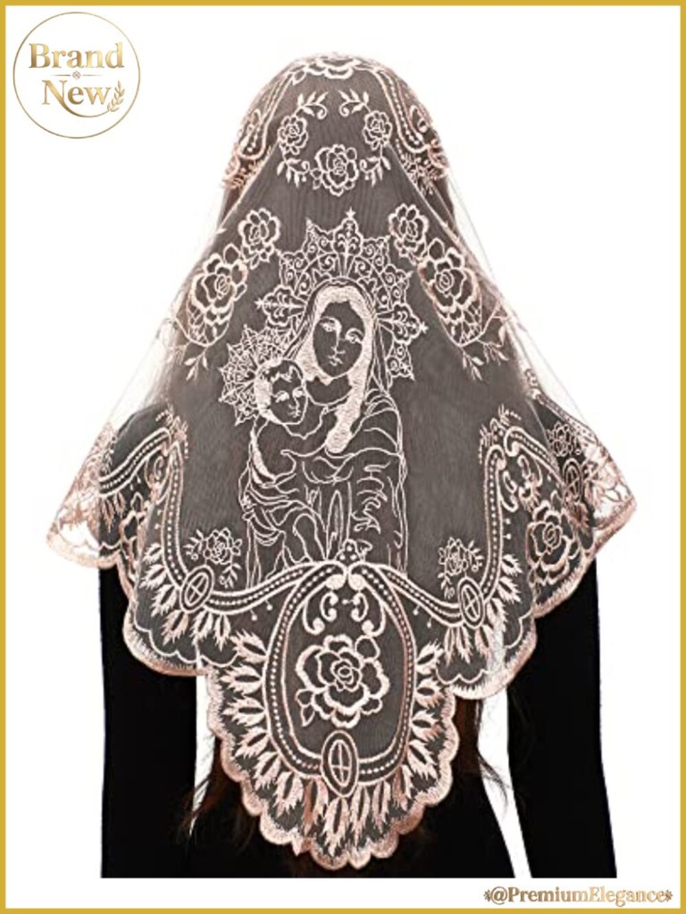 Spanish Lace Chapel Veil Catholic Mantilla for Women